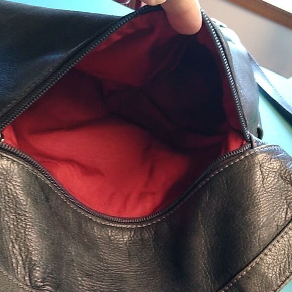 Maurizio Taiuti Foldover Leather Silver tone Metal Handles Crossbody Strap - Picture 9 of 13